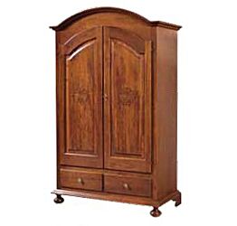 Armadio stile arte povera a due ante, finitura Noce