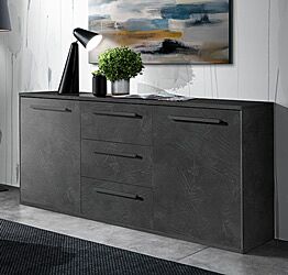 Madia moderna di design, Made in Italy con finitura in Resina dark