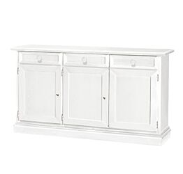 Credenza in legno bianco opaco, arte povera - cm 156x85