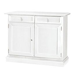 Credenza in legno bianco opaco, arte povera, 105x85 cm