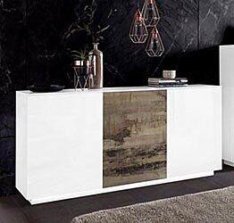 Madia 3 ante bianco lucido e pero