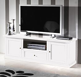 Porta TV in legno finitura bianco opaco - cm 160X55