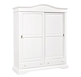 Armadio 2 porte scorrevoli e 2 cassetti, laccato opaco