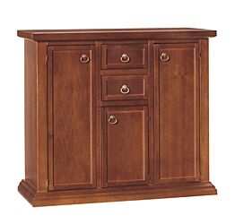 Funzionale Credenza in legno finitura noce, arte povera cm 100x88