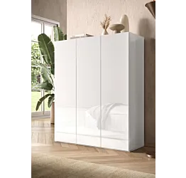 Scarpiera bassa 3 ante, 95x116x35 h cm, Bianco lucido Zenzero Shop