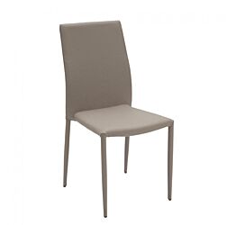 Sedia ecopelle champagne - gamba fine