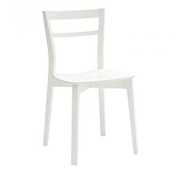 Sedia in legno bianca con fondino