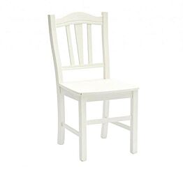 Sedia bianca con fondino in legno
