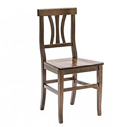 Sedia noce con fondino in legno