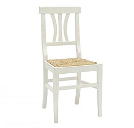 Sedia finitura Bianca con fondino in paglia