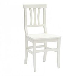 Sedia finitura bianca, con fondino in legno