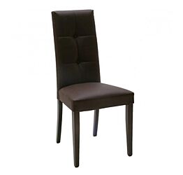 Sedia in ecopelle Marrone con bottoni