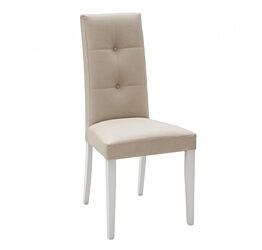 Sedia in ecopelle con bottoni - Beige 