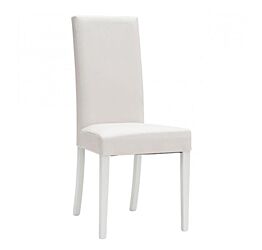 Sedia ecopelle Bianco, con fusto Bianco