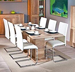 Tavolo allungabile in laminato, finitura rovere - 160x90 cm