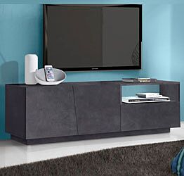 Porta tv 2 ante e 1 cassetto in finitura ardesia