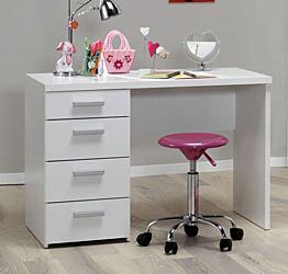 Scrivania bianca con cassettiera