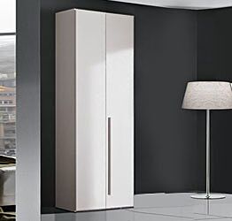 Armadio due ante battenti, bianco frassinato