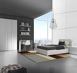 Camera completa Ghiandaia con letto 1 piazza e mezza in finitura Larice bianco