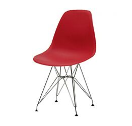 Sedia di Design Rosso seduta in pvc e struttura in metallo