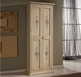 Armadietto scarpiera con decori, arte povera