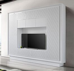 Parete attrezzata Bianco opaco e Sigaretta