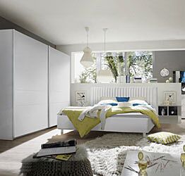 Camera da letto matrimoniale con armadio scorrevole bianco opaco