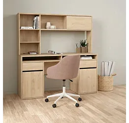 scrivania con alzata  color rovere