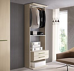 Armadio a giorno con 2 cassetti in Rovere ambra