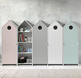 Armadietto per camerette moderno, disponibile in 4 finiture