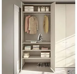 Armadio lavanderia a 2 ante, L.90 H.194, Bianco opaco e Desert