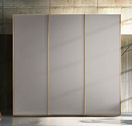 Armadio moderno a 3 ante scorrevoli in finitura Grigio seta Zenzero Shop