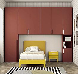 Armadio a ponte rosso Corallo, 5 ante battenti