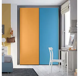 Armadio 2 ante scorrevoli H.225 L.178, finitura Miele e Cadaques