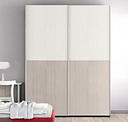 Armadio con 2 ante scorrevoli in finitura Noce brina e Rovere Bianco