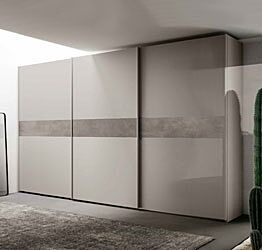 Armadio scorrevole a 3 ante Grigio seta e Ardesia Cemento Zenzero Shop