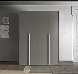 Armadio battente in offerta, finitura Grigio londra, 4 ante