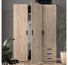 armadio con ante e maniglie 