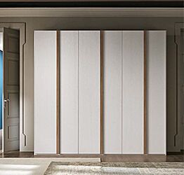 Armadio Noce bianco con maniglie Noce naturale, 6 ante battenti