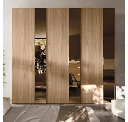 armadio noce specchi bronzo