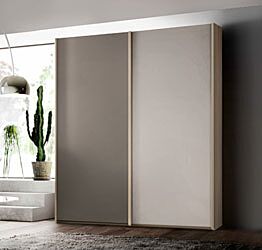 Armadio 2 ante scorrevoli Grigio Cenere, Grigio Seta e Olmo