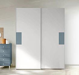 Armadio scorrevole Bianco opaco con inserti Cadaques