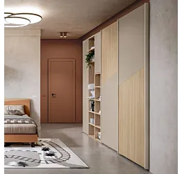 Armadiatura camerette Rovere ambra e Tortora, collezione Taz Zenzero Shop