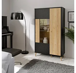 vetrina finitura rovere mauvella e nero