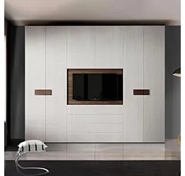 armadio con vano tv noce