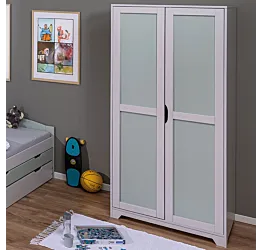 Armadio per cameretta, Grigio chiaro e Salvia, 92x59x205 h cm Zenzero Shop