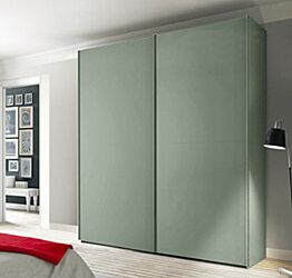 Armadio moderno per camere matrimoniali, 2 ante scorrevoli, finitura Agave Zenzero Shop