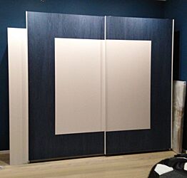 ACQUISTA ANCHE TU Armadio Square bianco opaco e blu a 2 ante scorrevoli  L.243 H.230