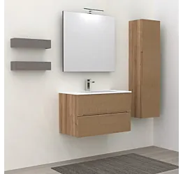 mobile da bagno rigato rovere