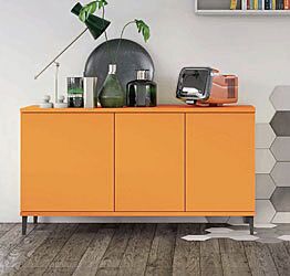 Madia moderna per soggiorno, Papaya con piedini in titanio